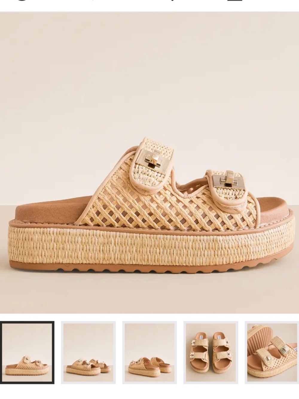 🩷 New Steve Madden Woven Platform Sandal - Natural/Tan - Picture 2 of 8